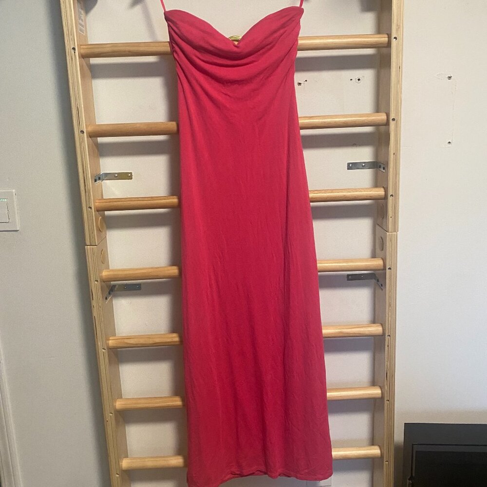 bebe Long strapless dress